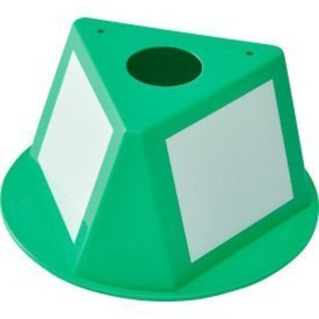 Global Equipment Inventory Control Cone W/ Dry Erase Decals, Green Green-DE